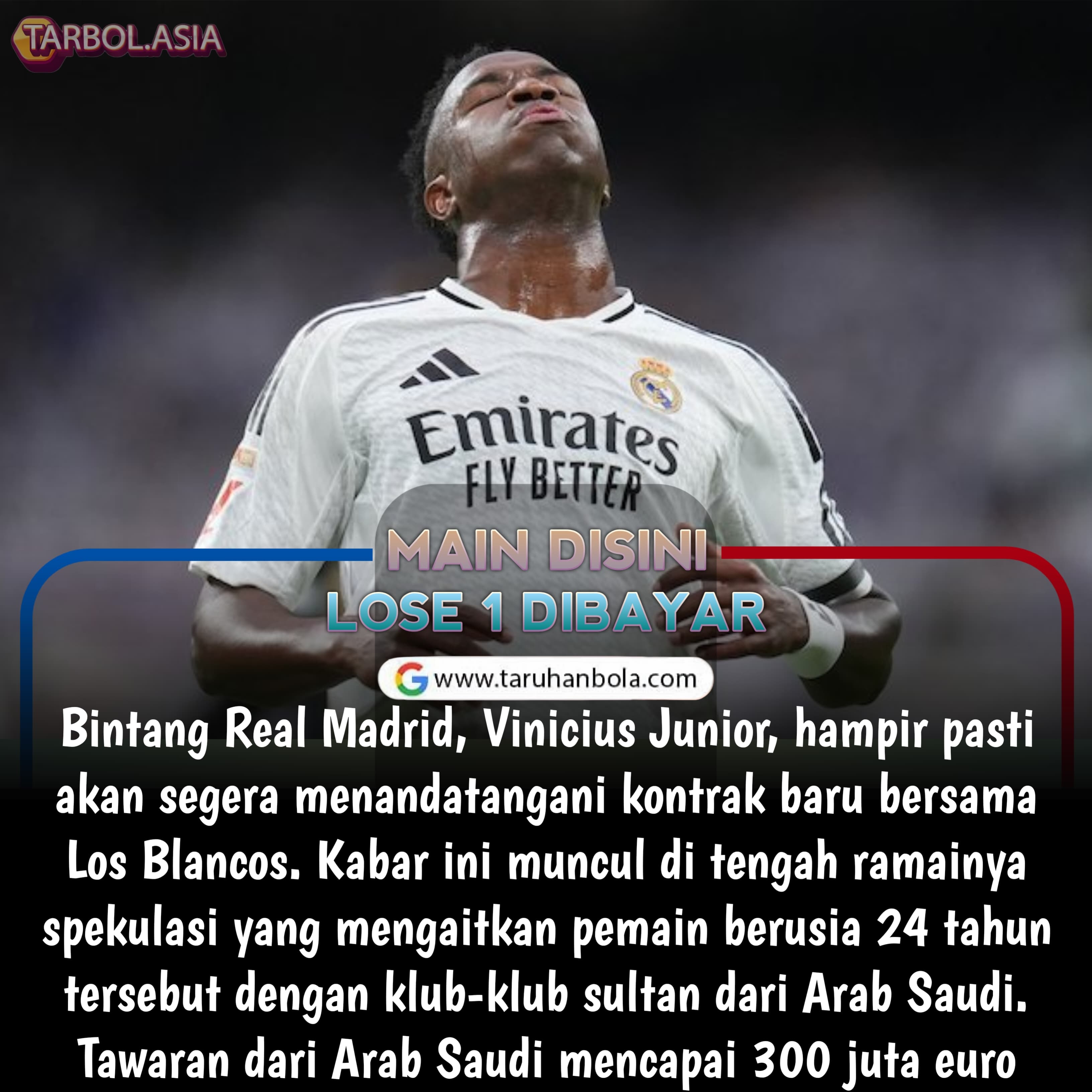Tolak Godaan Sultan, Vinicius Junior Pilih Setia Abadi di Real Madrid dengan Kontrak Jangka Panjang !