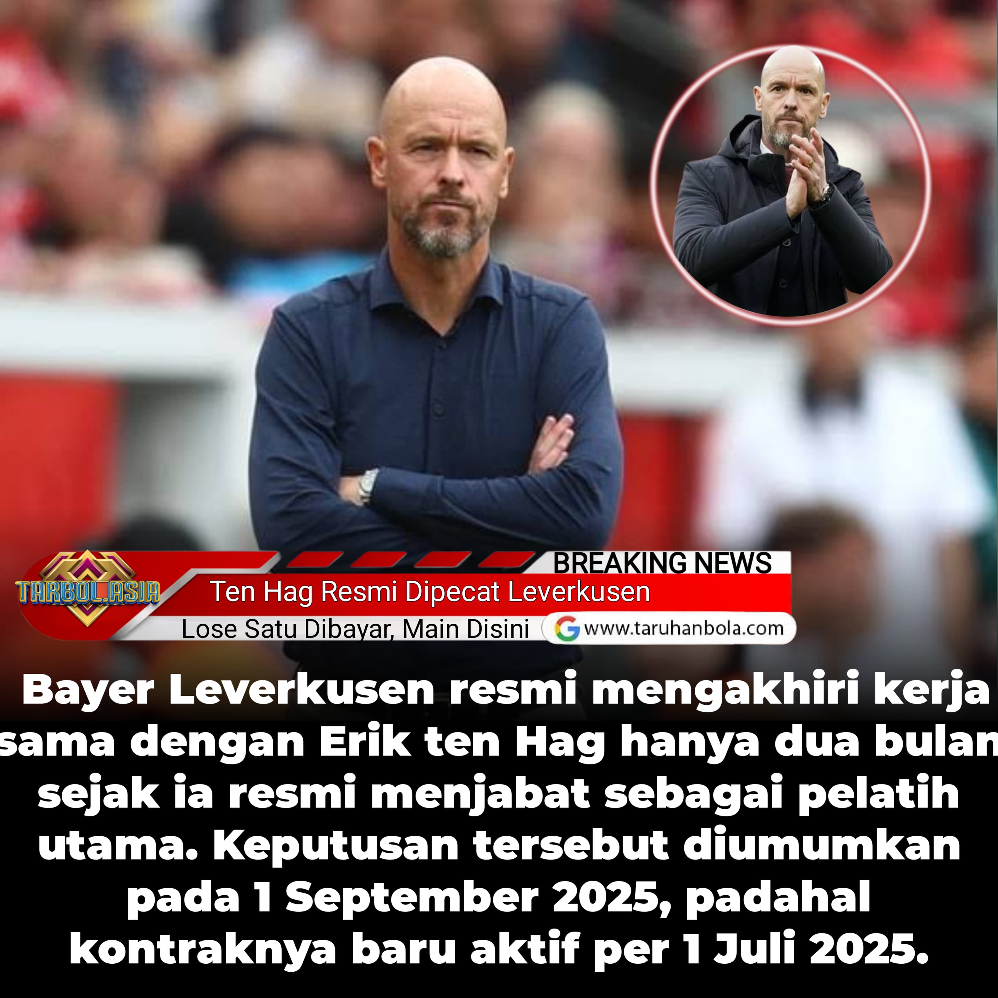 Hanya 2 Bulan! Erik ten Hag Resmi Dipecat Bayer Leverkusen, Misi Gagal Gantikan Xabi Alonso